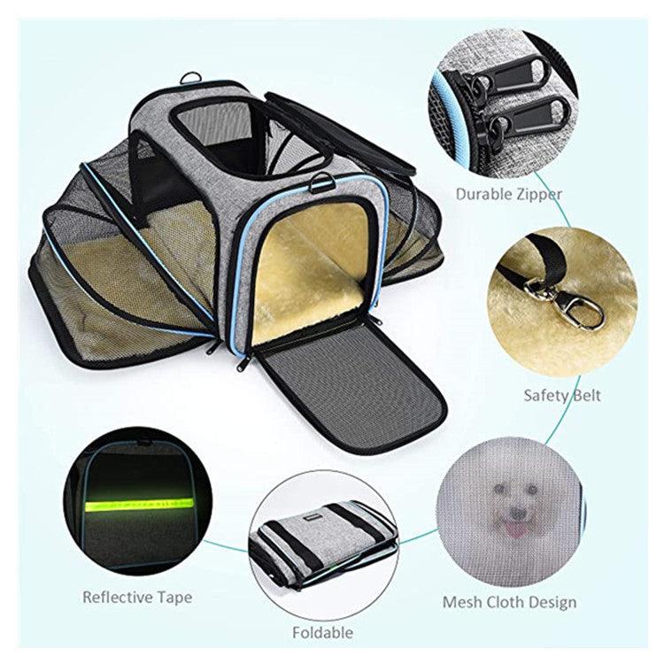 Expandable Cat Carrier - Reflective & Safe for Travel