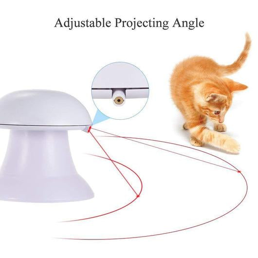 Automatic Cat Laser Toy - Rotating with Feather Teasers