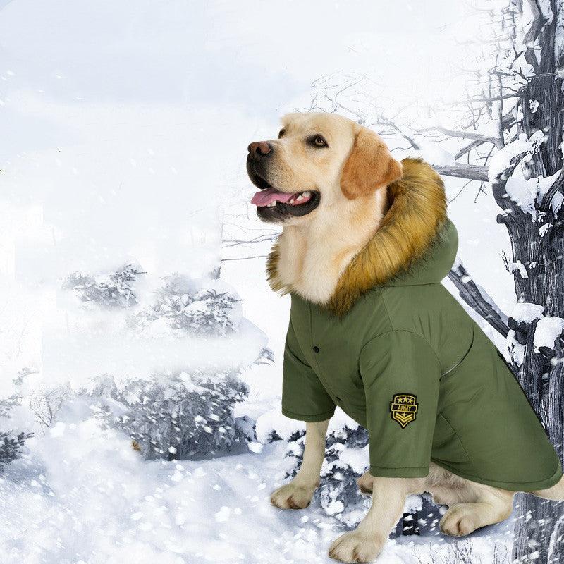 Cozy Cotton Dog Jacket - Warm Winter Wear for Large Dogs