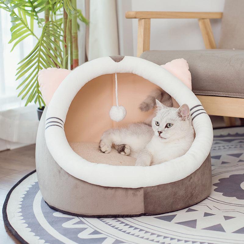 Cozy Cat Winter Bed - Warm Hideaway Kennel