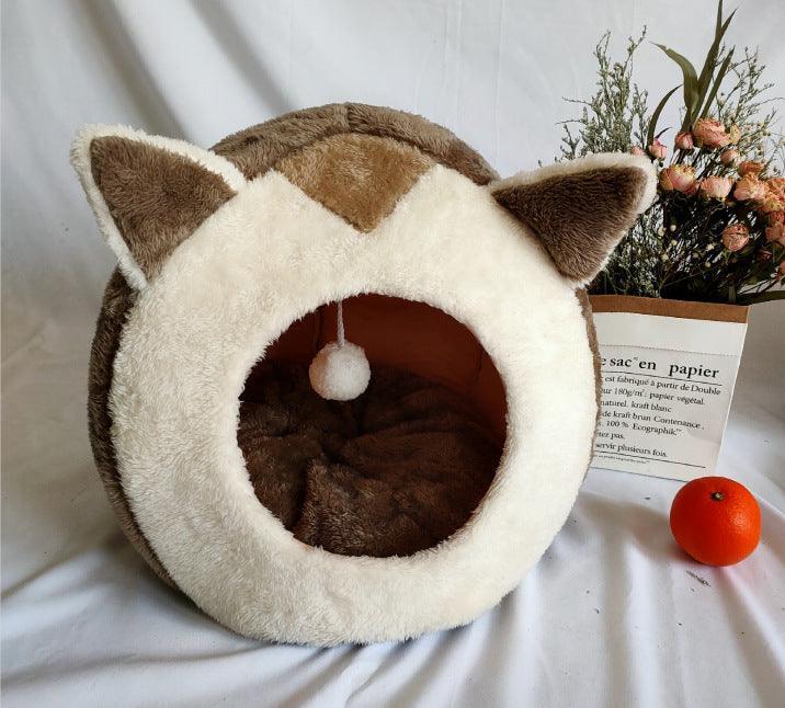 Cozy Cat Winter Bed - Warm Hideaway Kennel